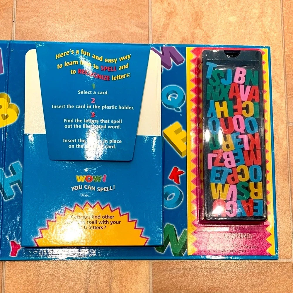 Vintage Kids I Can Spell Interactive Educational Letter Card Set
